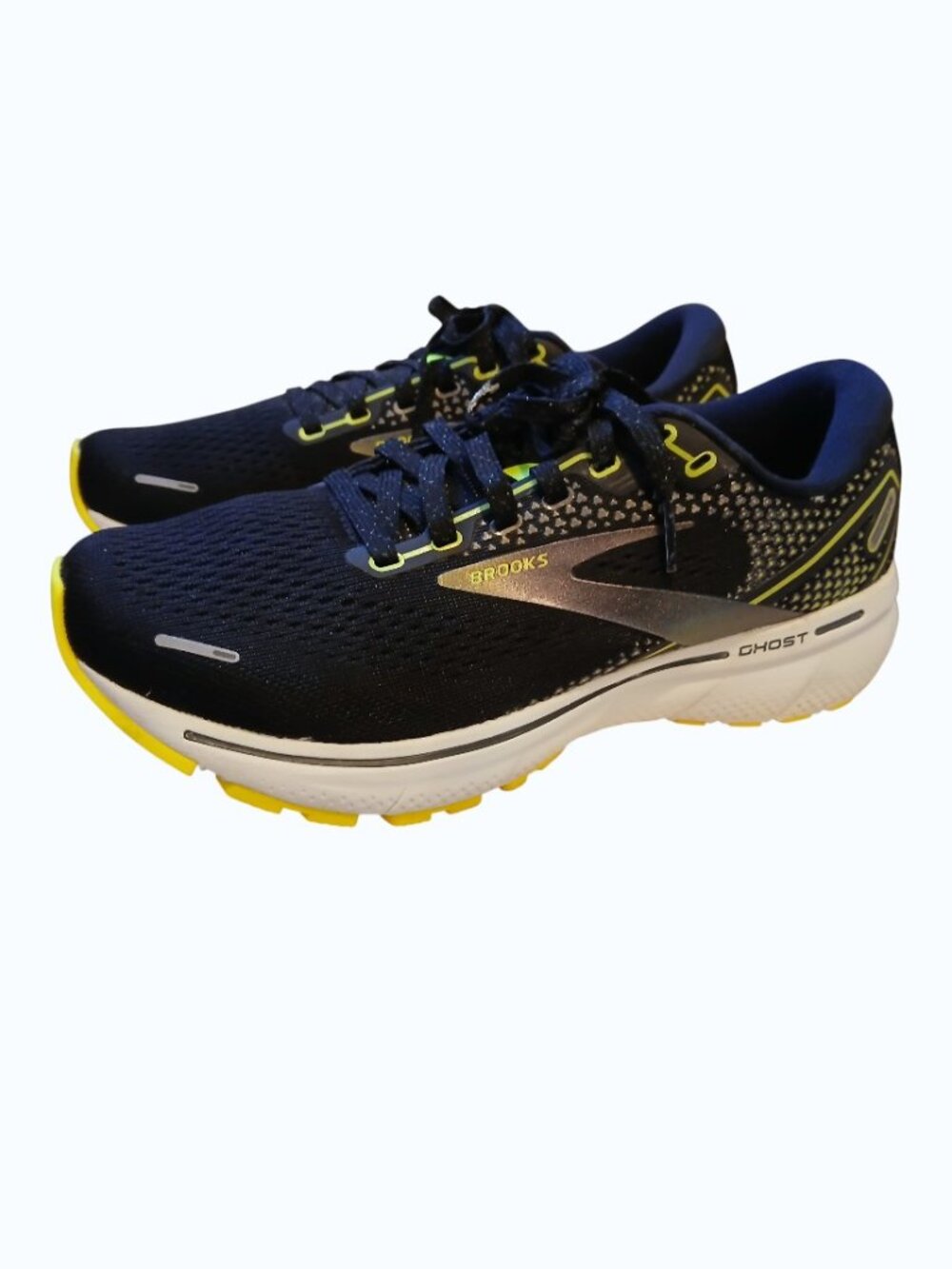 BROOKS GHOST 14 Black & Neon Yellow Running Shoes - Like New - Picture 3 of 12